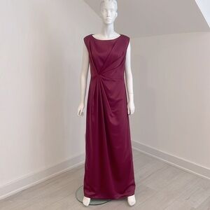 NWT SAMPLE SALE Dessy Merlot (lt burgundy) size 12 Renaissance Satin. PRISTINE